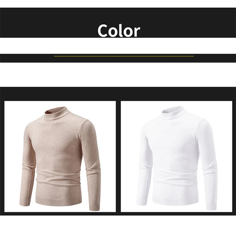 New Autumn Winter Designer Fashion Half Turtleneck Knitted Sweater High Quality Mens Casual Solid Color Warm Women Sweaters