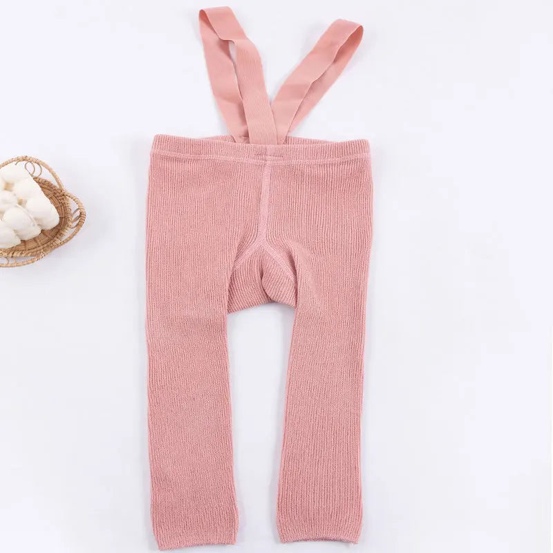 Infant Baby Girl Boy Suspender Leggings High Waist High Elasticity Solid Simple Style Spring Clothing Accessories Stockings 1-2Y