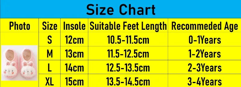 Autumn Winter Warm Baby Slippers Toddler Plush Floor Sock Shoes Boys Girls Soft Anti-slip Walking Shoes Indoor Home Kids Socks
