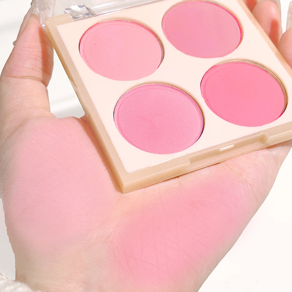 Vibrant Girl Ice Cream Four-Color Blush; Brightening, Natural Bare Makeup Effect, Pigmented, Matte, Fine Texture
