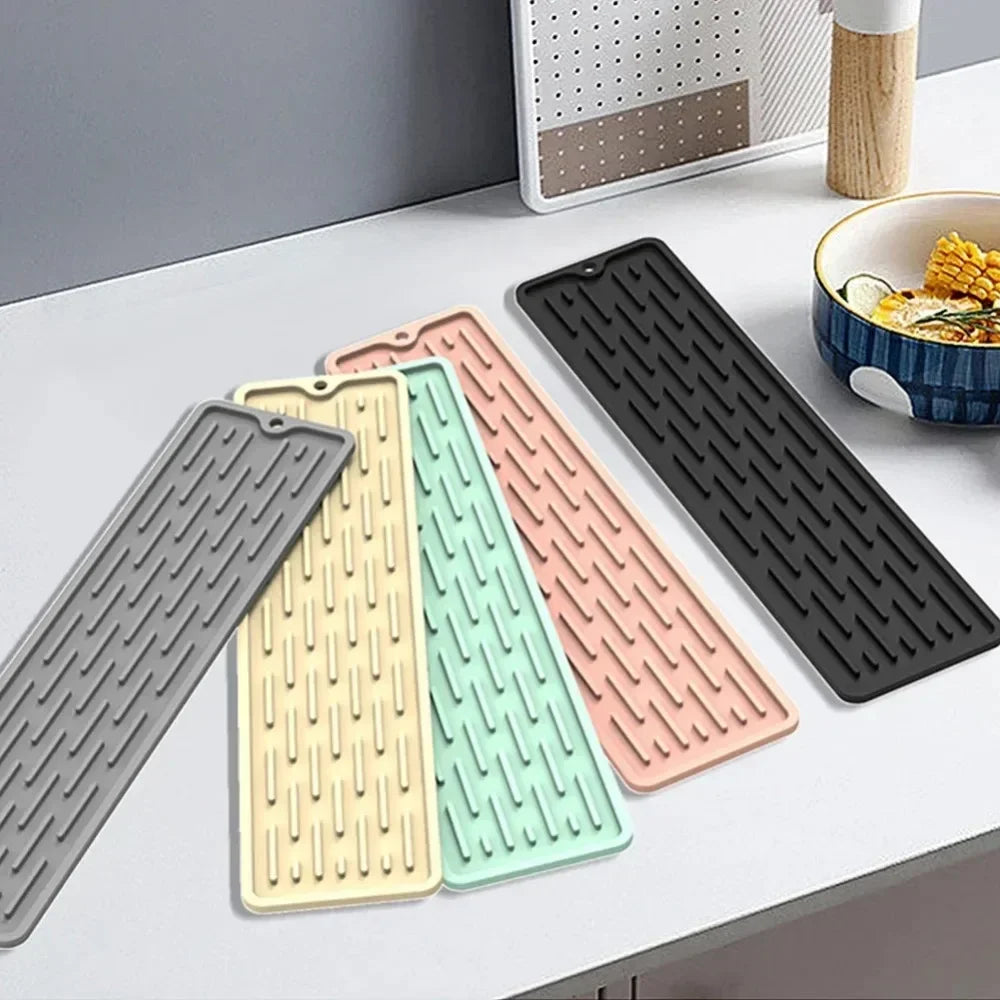 HOMEFISH  Silicone Drainer Mat Anti Slip Sink Tray Tableware Cushion Organizer Kitchenware Protection Mat Kitchen Storage Pads