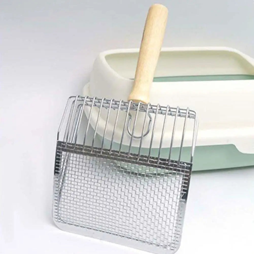 Dog Cat Clean Feces Supplies Stainless steel shovel Cat Litter Scoop Reduces Dust Metal Long Handle Scoop Pet Cleanning Tools ﻿