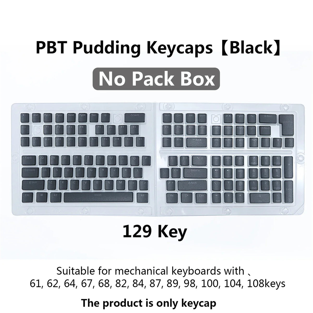 2025 PBT Pudding Keyboard Keycap OEM Profile 129 Keys Key Cap for Mx Hot Swap Mechanical Keyboard Switch Transparent RGB Keycaps