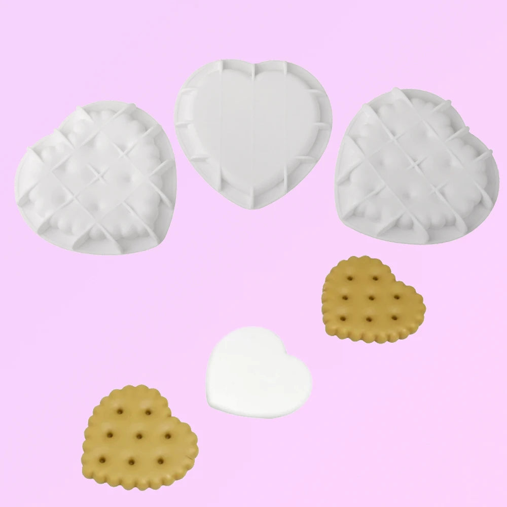 Moldes de silicone para bolachas, chocolates ou bolos em forma de coração, quadrado ou retangular, utensílios de cozinha para pastelaria e sobremesas