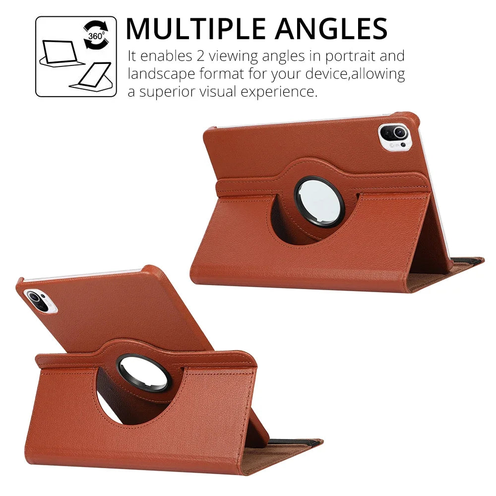360 Degree Rotating Case For Xiaomi RedMi Pad 2 SE 11 10.61"Stand Cover Xiaomi pad 5 6 11 Pad 7 Pro 11.2 PU Leather Tablet Cases