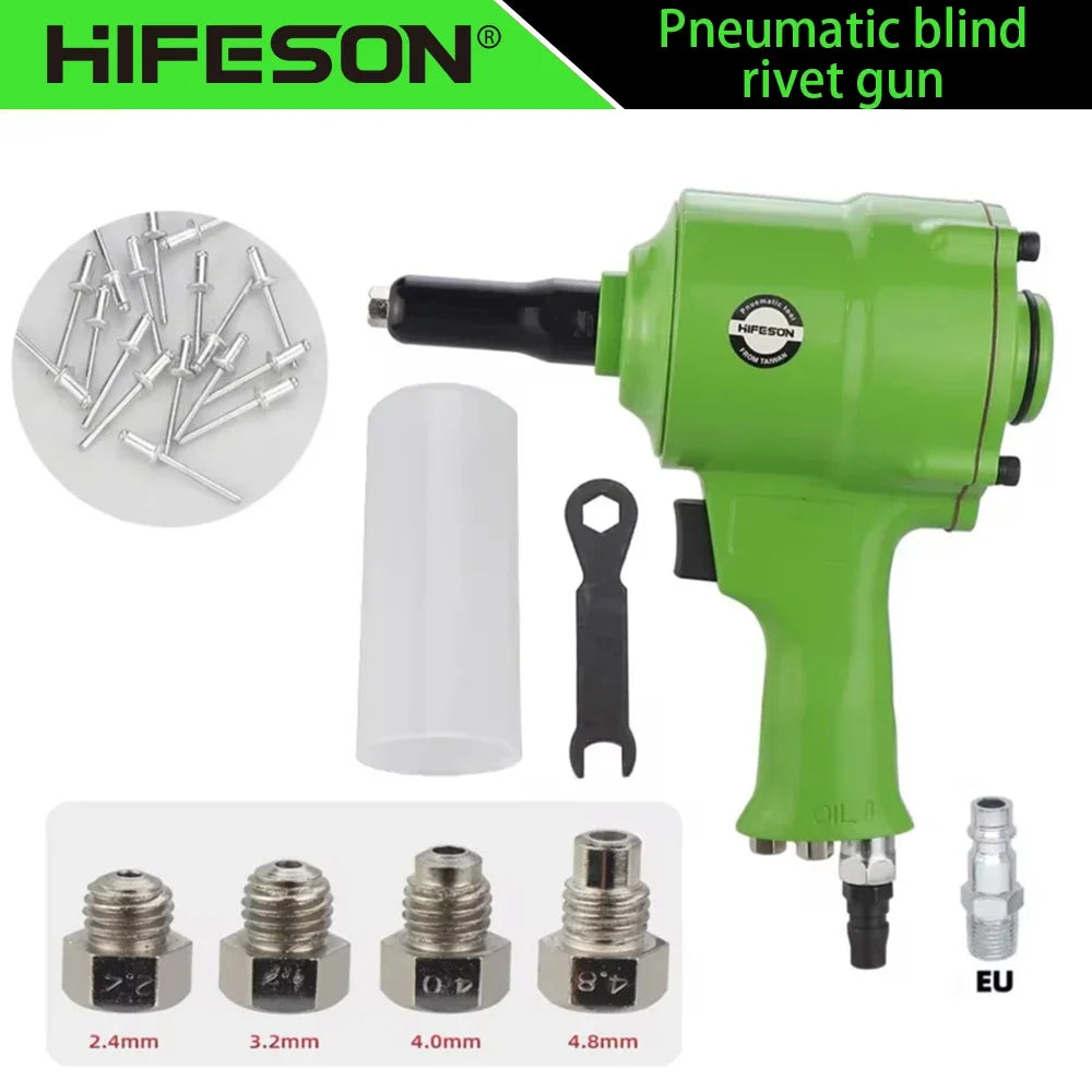 HIFESON Pneumatic Rivet Gun Air Nail Blind Gun Tool Automatic POP Riveters Riveting Tool for 2.4mm 3.2mm 4.0mm 4.8mm