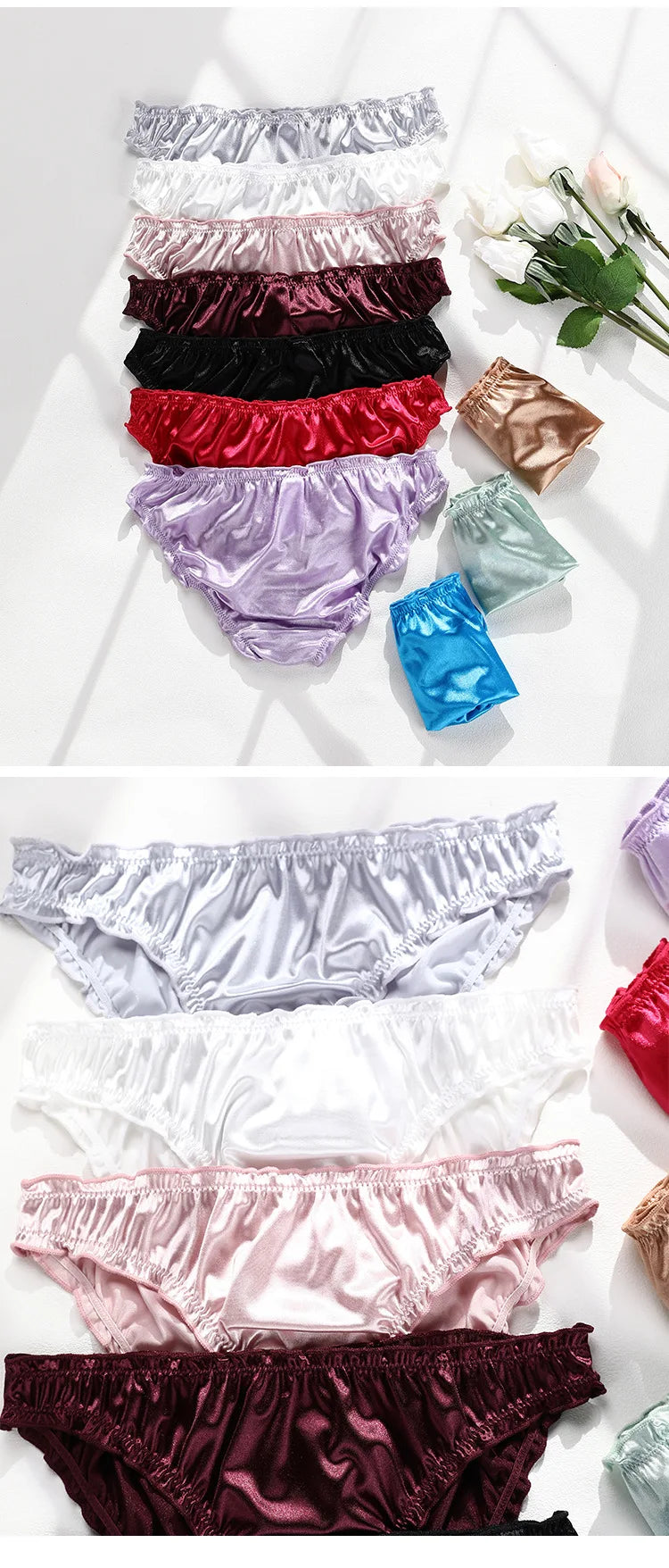 Women's panties Sexy Super Stretch Underpants Female Lingerie Low-Waist Satin Briefs Breathable And Comfortable Underwear