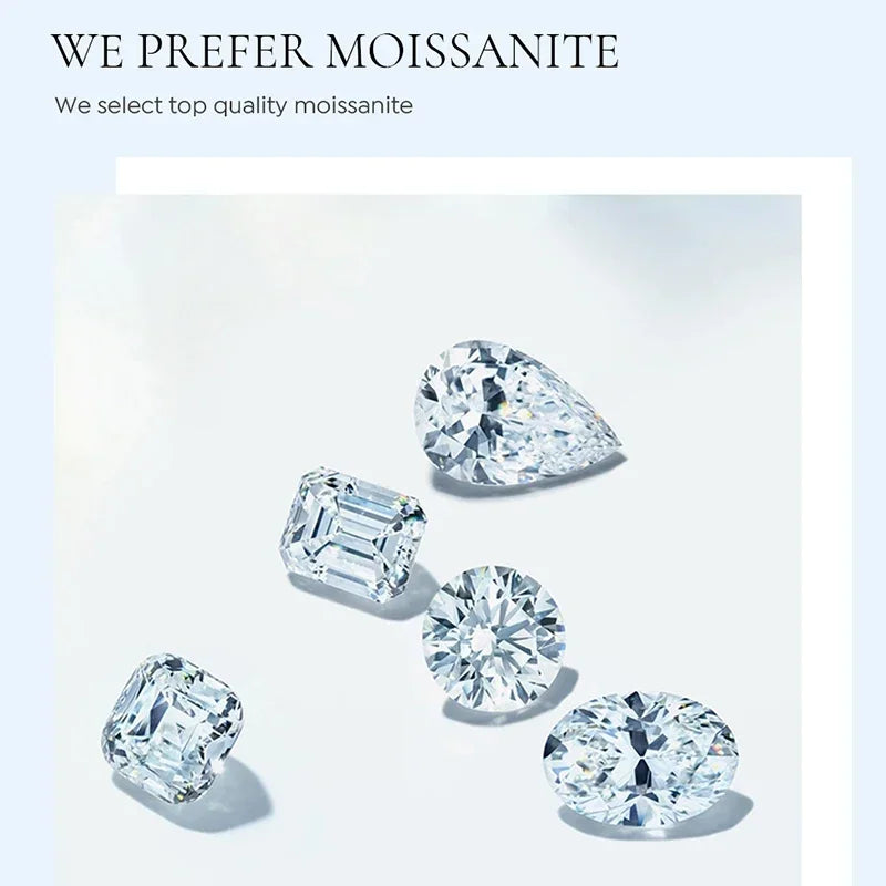 925 Sterling Silver Sparkling 1CT Real Moissanite Diamond Ring for Women Wedding Original High Quality Fine Jewelry