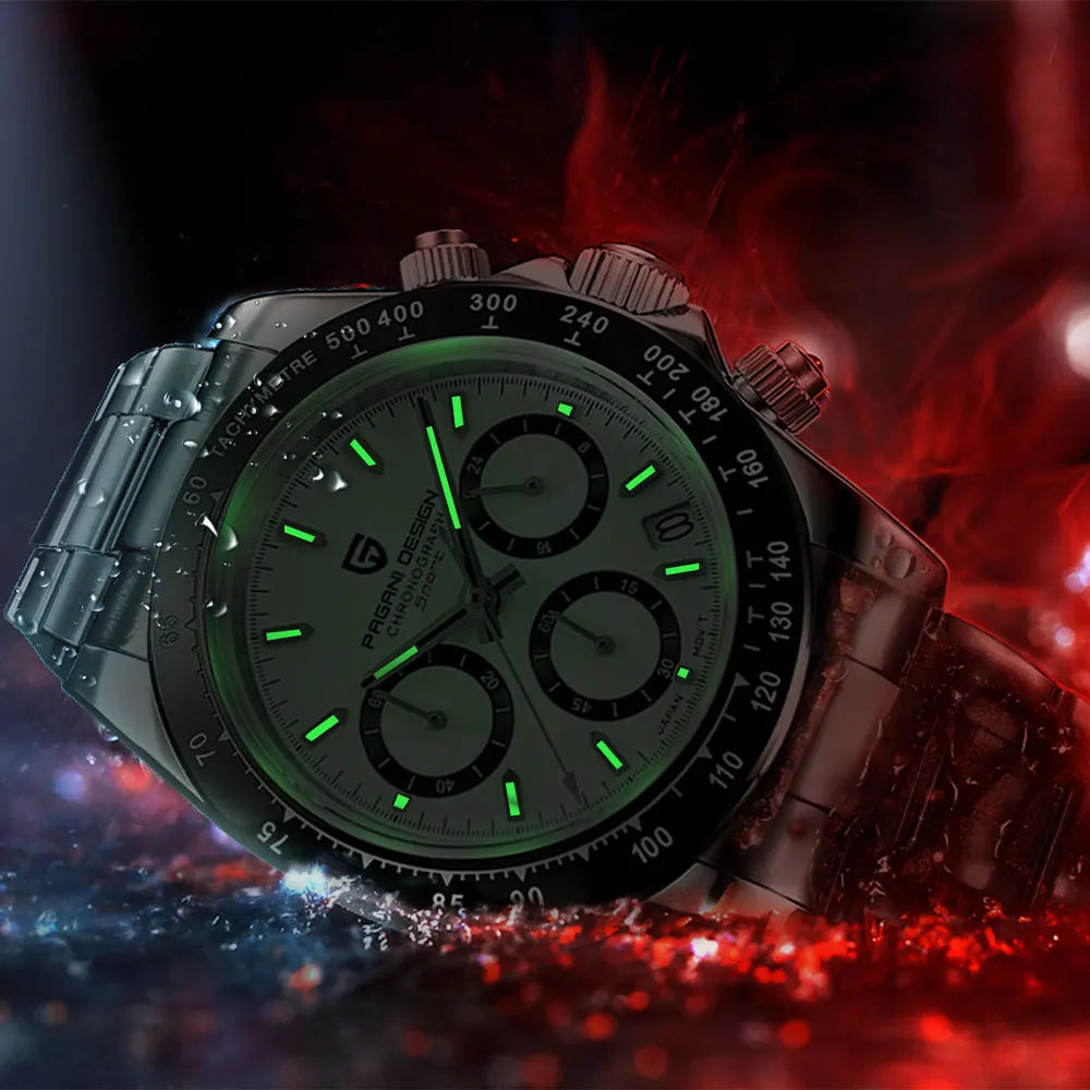 New 1644 PAGANI DESIGN 40mm Men Watch Multifunction Chronograph Sapphire Glass 100M Waterproof Quartz Watch for Men Reloj Hombre