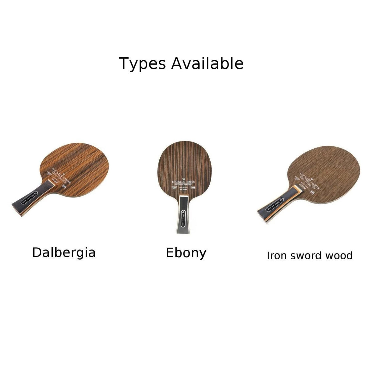 1PC Table Tennis Blade Ebony Dalbergia Pingpong Racket Bottom Plate 5-Ply 6.2mm Ping Pong Paddle Board Bat Racquet Long Handles