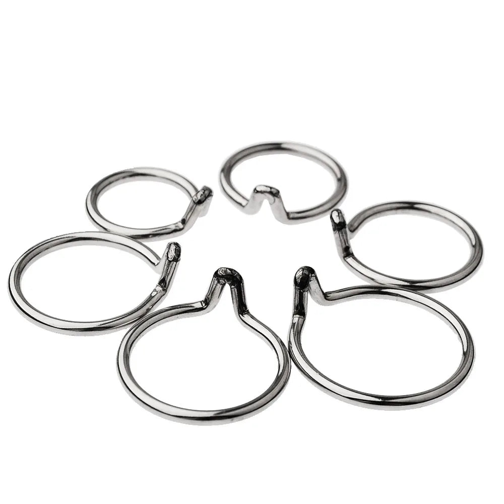 Anéis penianos de aço inoxidável com gancho, prolongamento da ereção, corretor de prepúcio, anel de resistência, brinquedo sexual para homens adultos