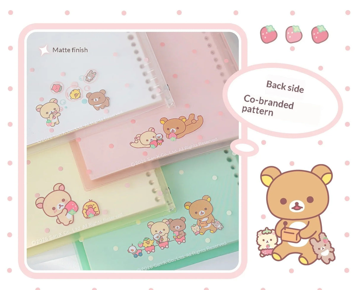 In Stocks RosyPosy Korilakkuma Loose Leaf Notebook Cute Strawberry Pattern B5 Refillable Journal For Study Office Daily Planning