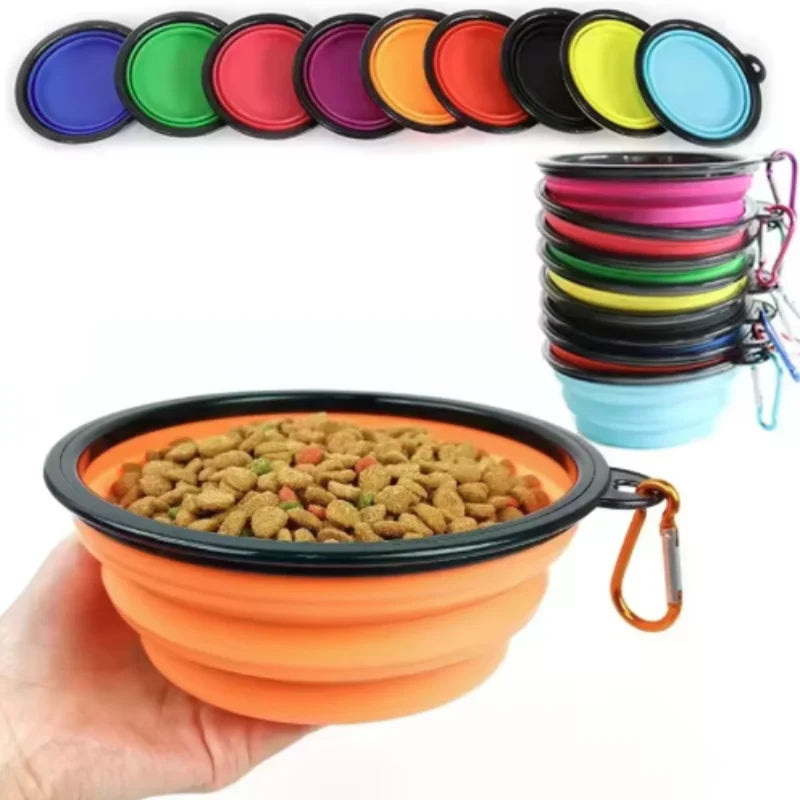 Durable TPR Portable Pet Food Bowl for Cats And Dogs Silicone Collapsible Travel Outdoor Water Food Bowl for Pets