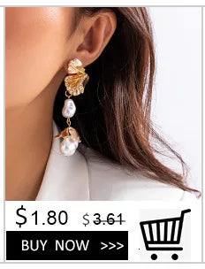IngeSight.Z 1PC Imitation Pearl Sequins Long Tassel Earrings Kpop Arc Ear Hanging Fake Cartilage Clip Earrings Jewelry Accessory