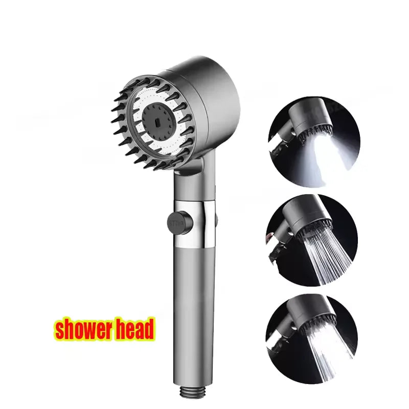 High Pressure ShowerHead 4 Modes Water Saving with Filter for HardWater Adjustable Spray with Massage Bathroom Shower New