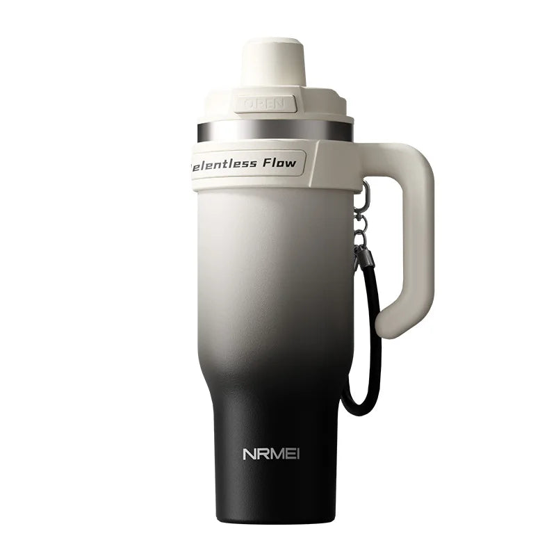 Ceramic Inner Insulated Tumbler Cold Large Water Bottle Car Cup  with Handle Straw Multipurpose Fitness