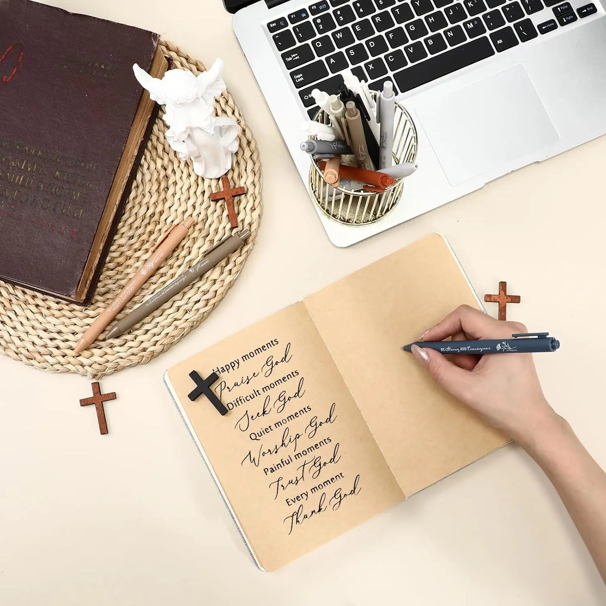 10/20/30 Pcs Set of Inspirational Christian Pens Bulk Religious Gifts: Bible Verse Ballpoint Pens Scripture Gifts