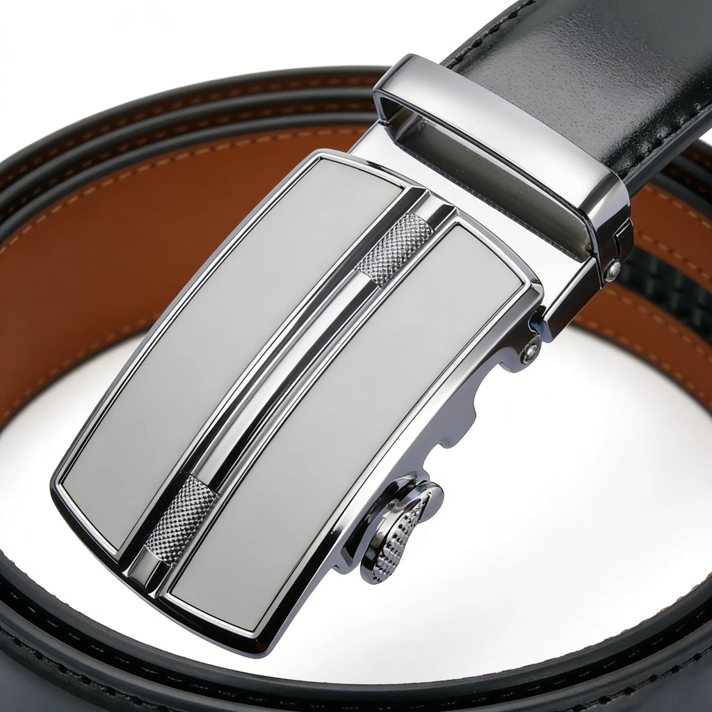 Men's Automatic Genuine Leather Luxury Belt Metal Automatic Buckle Male Waistband Designer High Quality Black Brown Waist Belts