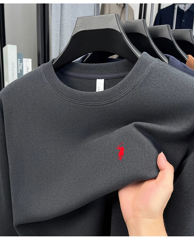 Luxury brand long sleeve T-shirt men's autumn Paul trendy exquisite pony embroidery pullover loose casual round neck sweatshirt