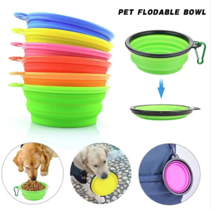 Durable TPR Portable Pet Food Bowl for Cats And Dogs Silicone Collapsible Travel Outdoor Water Food Bowl for Pets