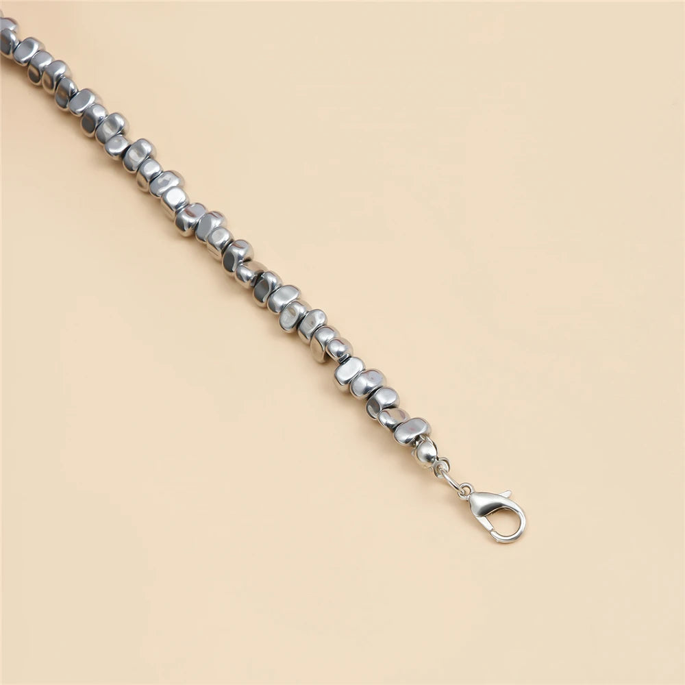 Trendy Irregular Crystal Beaded Necklace INS Style Elegant Starfish Tassel Necklace Luxury Heart Pendant Choker for Women