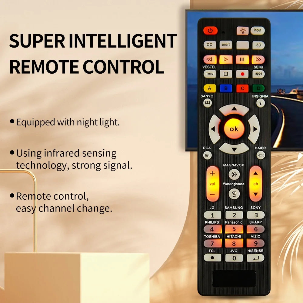 Universal RC-G008 Replcement Remote Control for  All models and brands TV with Light in the night