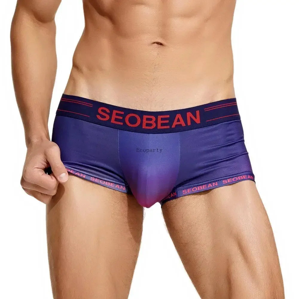 Sexy Low-waist Mens Underwear Boxers Gradient Color Underpants Boxer Shorts Male Panties Boxershorts underwear men boxer hombre