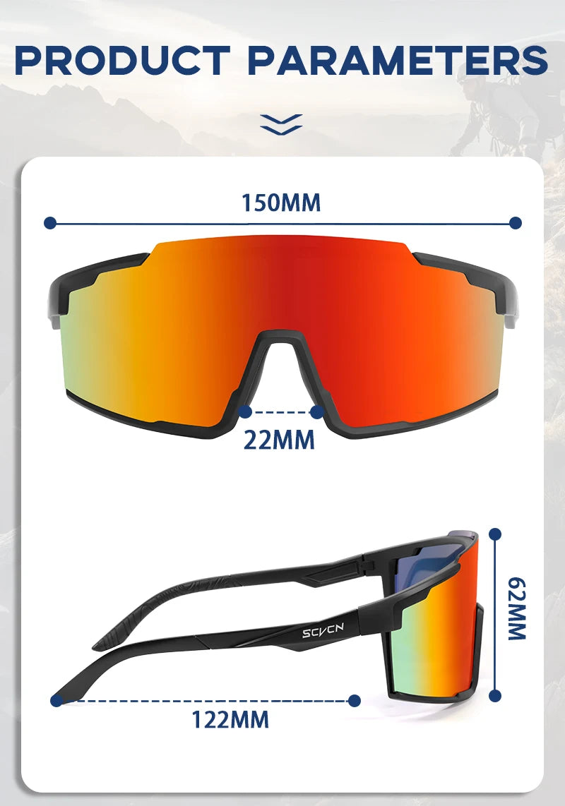 SCVCN MTB Road Bike Sunglasses Sports Glasses Men Women Riding Windproof Goggles UV400 Protection Outdoor Hikng Riding Glasses