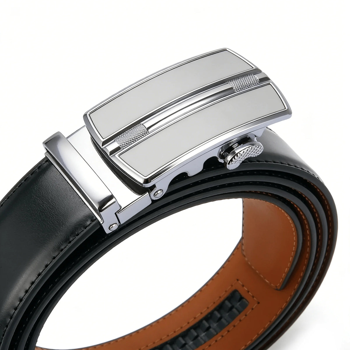 Men's Automatic Genuine Leather Luxury Belt Metal Automatic Buckle Male Waistband Designer High Quality Black Brown Waist Belts