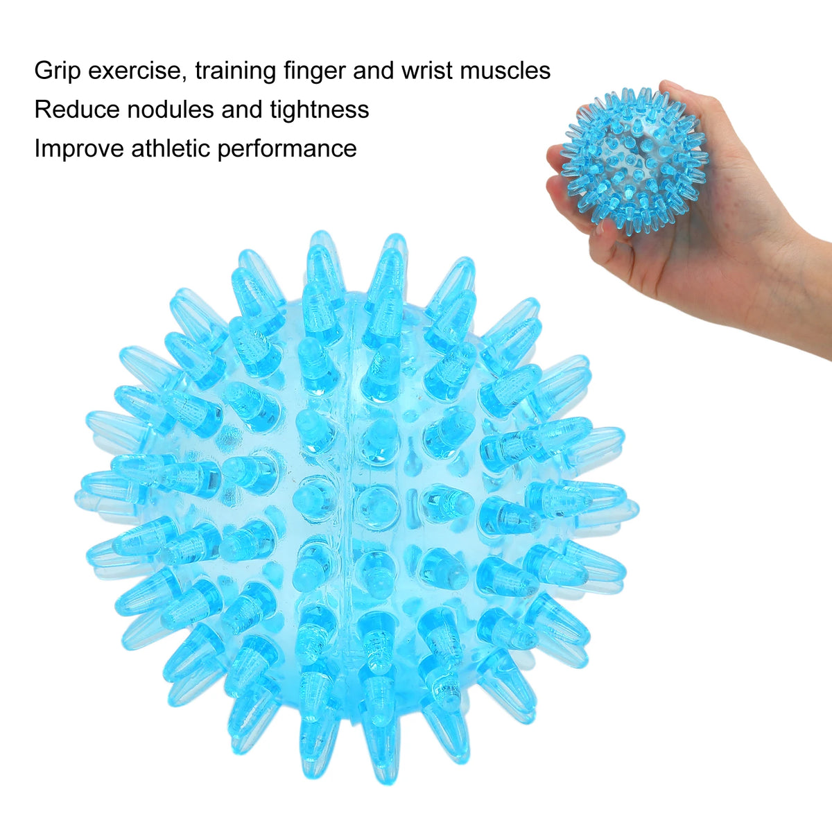 Bola de Massagem com Espigões, Oca, Macia, Transparente, para Exercício de Recuperação de Força e Alívio de Stress para Mão e Pulso