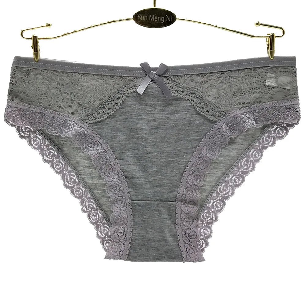 Women Underwear Cotton Sexy Lace Ladies Knickers Panties Low Waist Everyday Briefs 6 pcs/lot