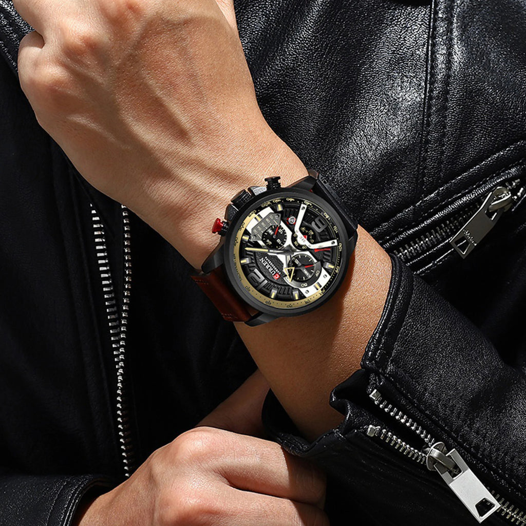 Casual Sport Watches for Men Top Brand Luxury Military Leather Wrist Watch Man Clock Fashion Chronograph Wristwatch relógio
