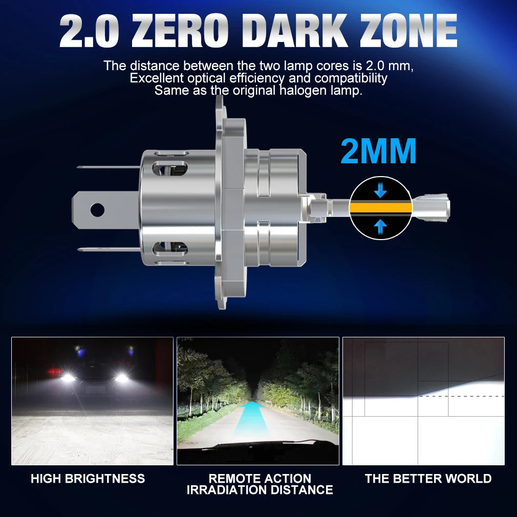 S&D H4 LED Lights Fog Bulb with Turbo Fan 30000LM 300W Super Bright Wireless Auto Lamp 6000K High Low Beam Car Headlamp CANBUS
