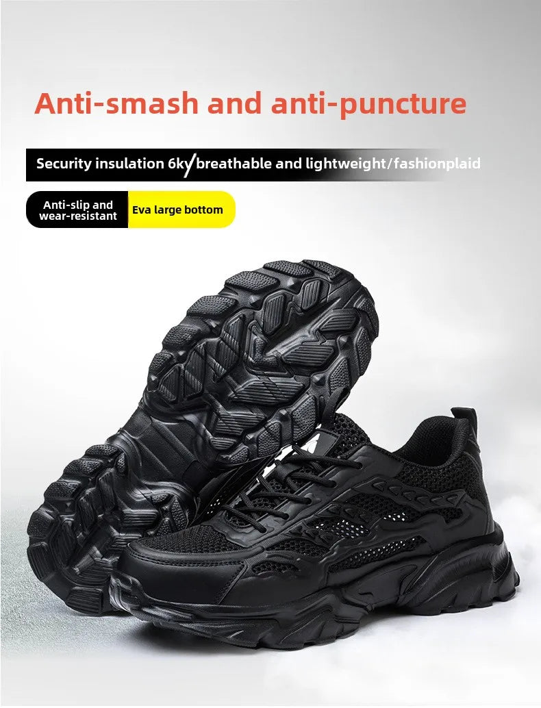 summer breathable safety shoes lightweight work shoes for men women working boots with plastic toe insulation 6KV work sneakers