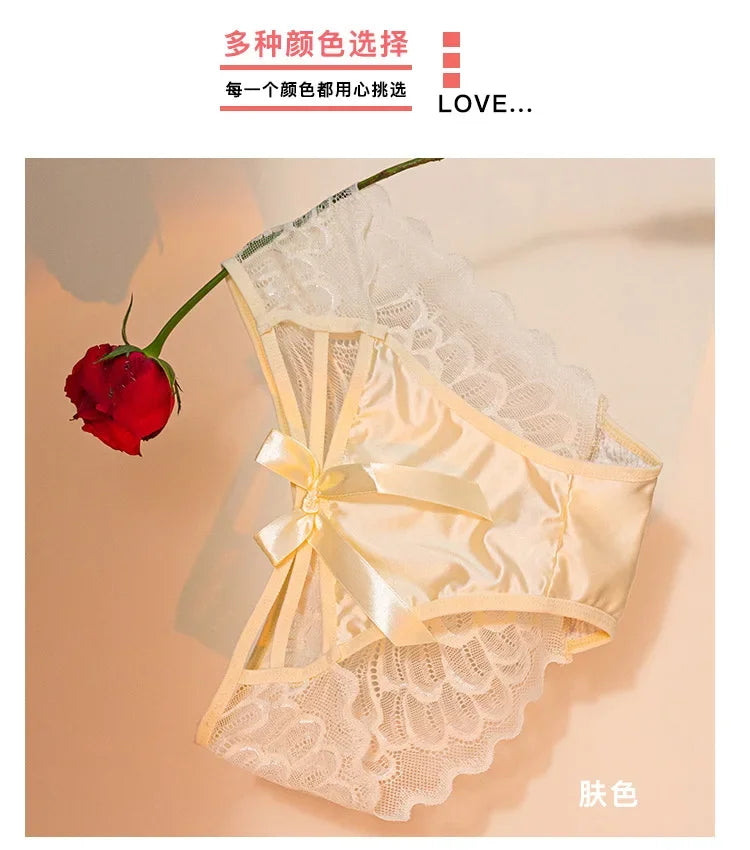 Women's Panties  Thin Lace Hollow Mesh Low Waisted Seamless  Triangle Panties Comfortable Underwear Hip Lifting