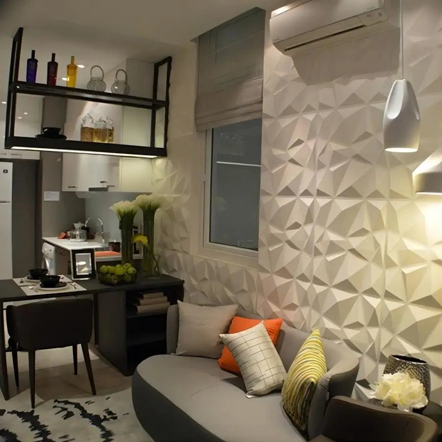 (pack of 12)Decorative 3D wall panel with diamond design, 30.48 cm x 30.48 cm