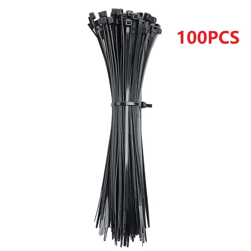 50/100/150pcs Nylon Self-Adhesive Cable Ties Mount Wire Fasten Organizer Fixers Easy Cable Management System Reusable Durable