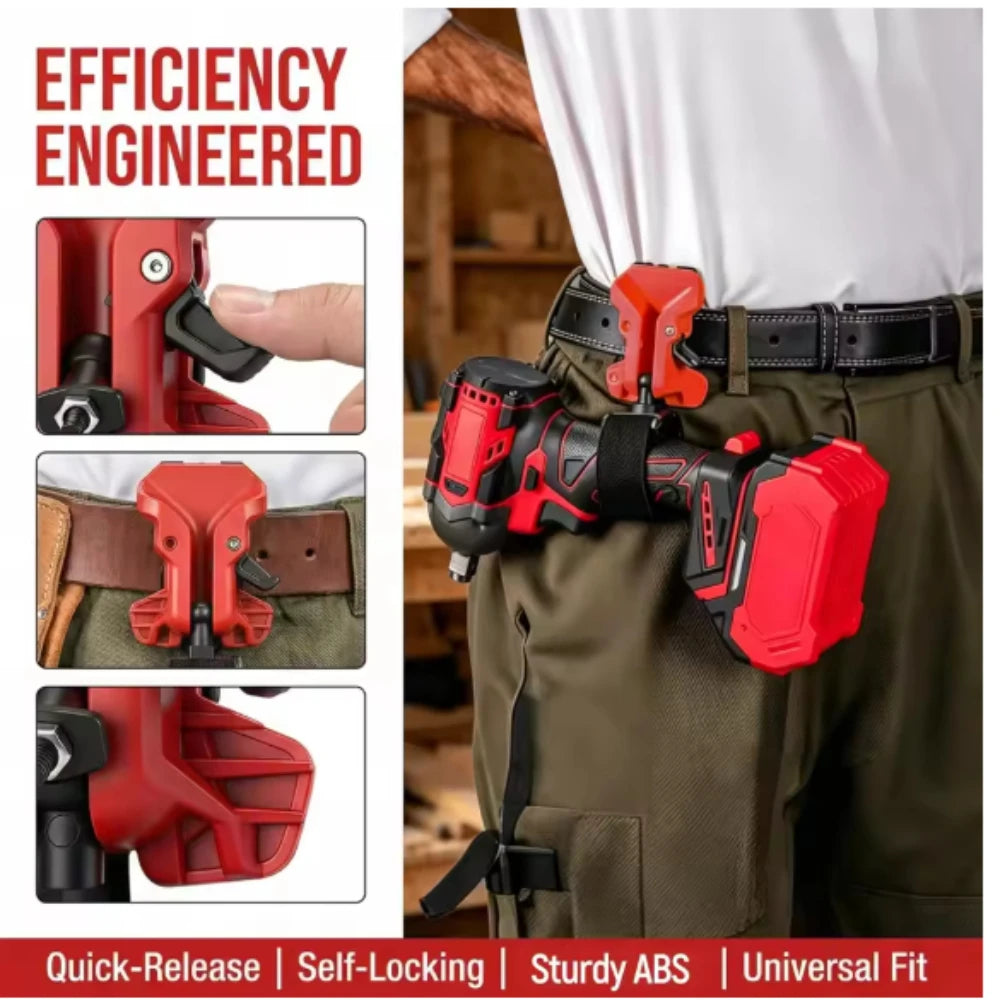 Self-locking Drill Holder Belt Clip Quick Release Heavy Duty Tool Holster for Power Drill Electric Screwdriver Tools Accessories