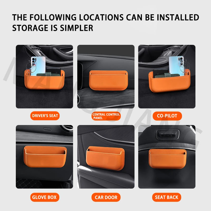 Car Side Storage Pocket Organizer Bag PU Leather Organizer Door Stowing Tidying Bag Box Phone Coin Holder Interior  Accessories