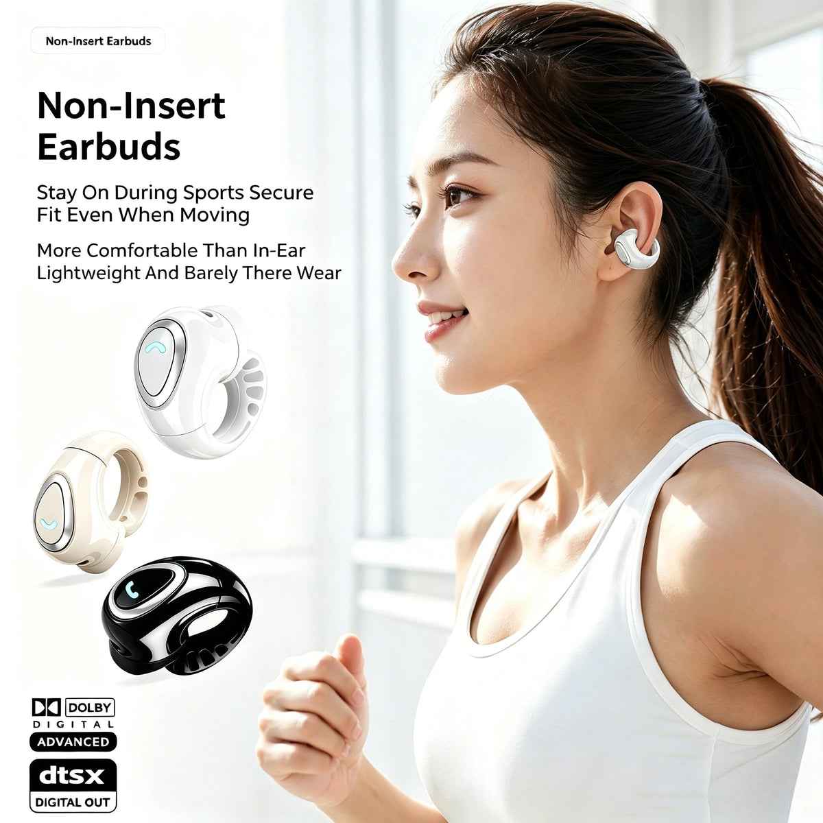 BT  Earphone Clip On Monaural Inear Motion Stereo Bone Conduction  Business Wireless Earphone Mini Monaural Tws