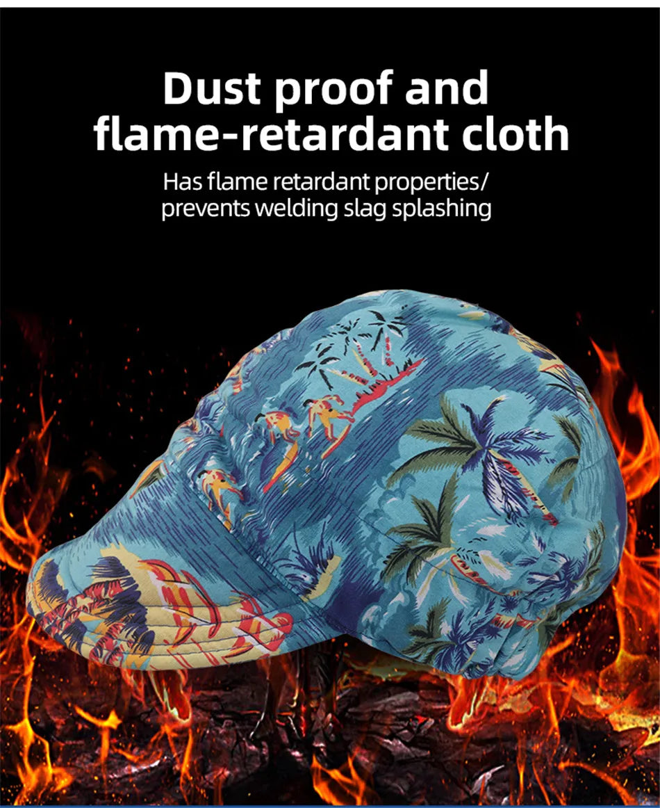 Multi-Color Flame Retardant Welding Cap, Anti-Burn Protective Head Cover Welder Work Hat