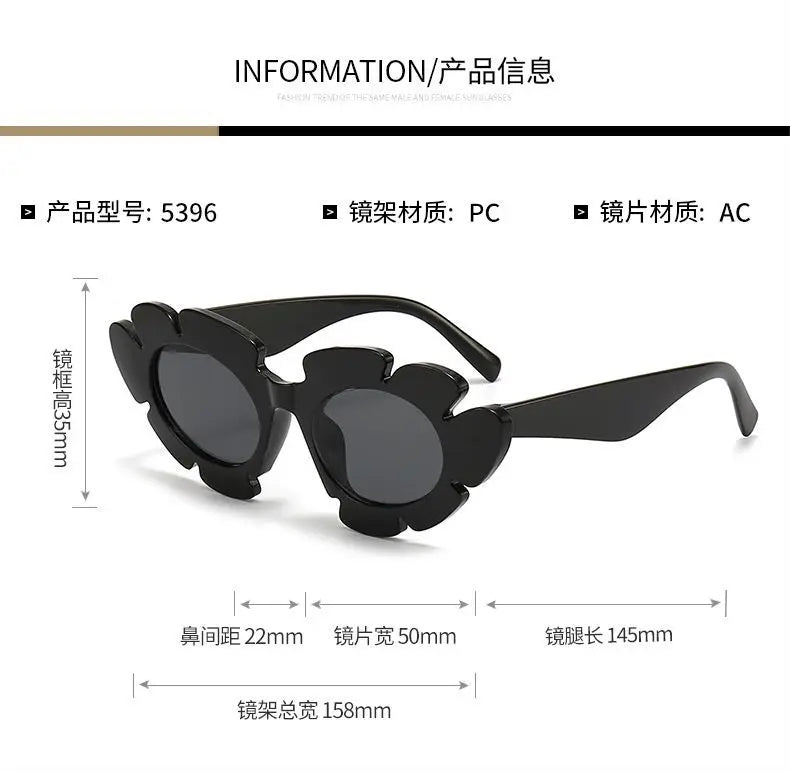 Fashion Cat Eye Candy Colors Sunglasses Women Retro Brand Designer Flower Shape