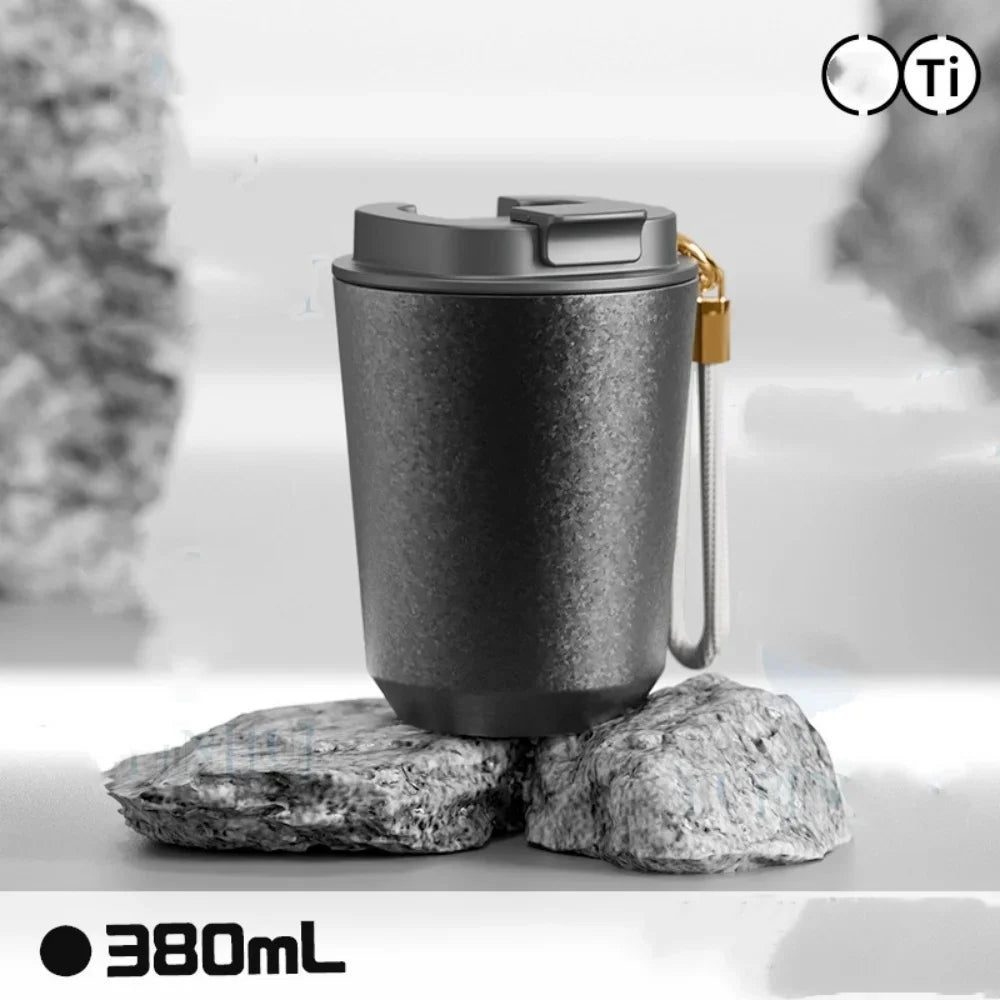 Titanium Liner Travel Coffee Mug Tumbler with Lid Reusable Insulated Thermal Cup Keep Cold Hot
