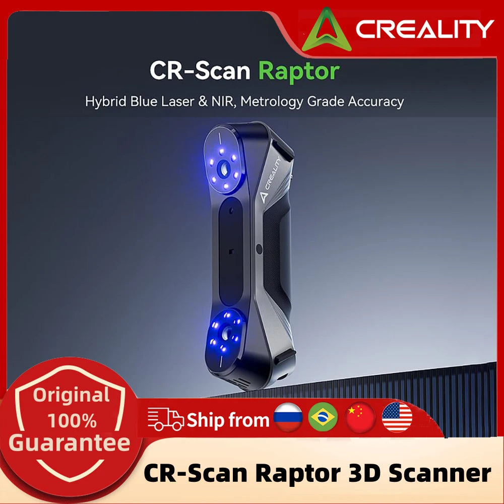 Creality CR-Scan Raptor Portable Handheld 3D Scanner Blue Light NIR 60fps Anti-shaking Full-Color Scanning 0.02mm High-Accuracy
