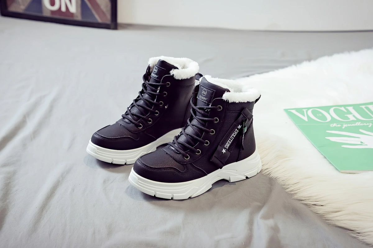 Botins de Senhora, Botins Curtos, Botas de Inverno com Forro Espesso e Isolamento, Elegantes e Versáteis, Botas de Inverno de Sola Grossa