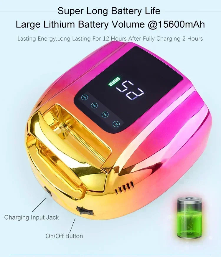 96W Mirror Reflective Nail Lamp with Metal Pad Cordless Manicure Dryer Wireless UV Light for Nails Rechargeable Nail UV LED Lamp