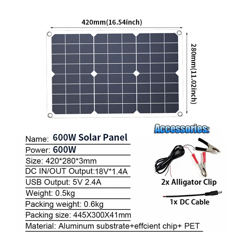 6000W Complete Solar Power Kit 12V to 110V/220V Off-Grid System 100A Controller Solar Panel Inverter for Home, Camping, Backup