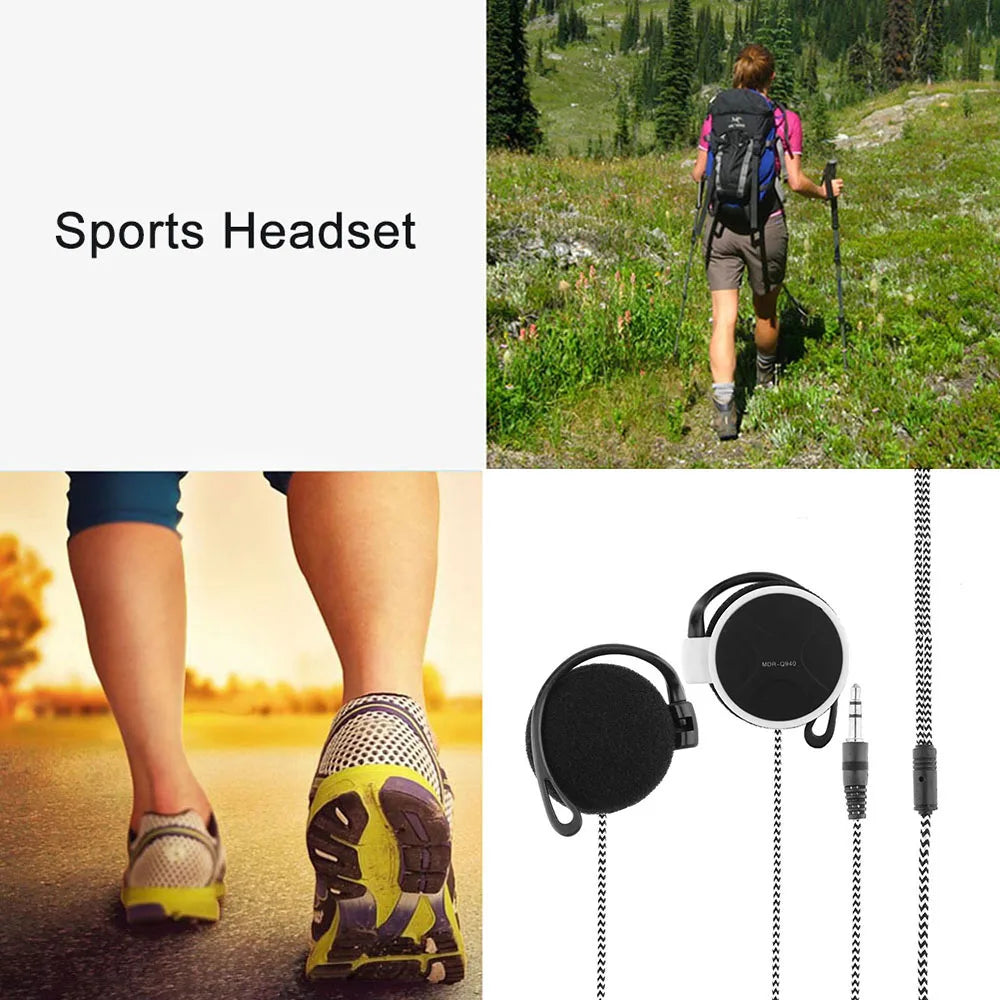 3.5mm Wired Gaming Headset On-Ear Sports Headphones Ear-hook Music Earphones for Smartphones Tablet Laptop Desktop PC