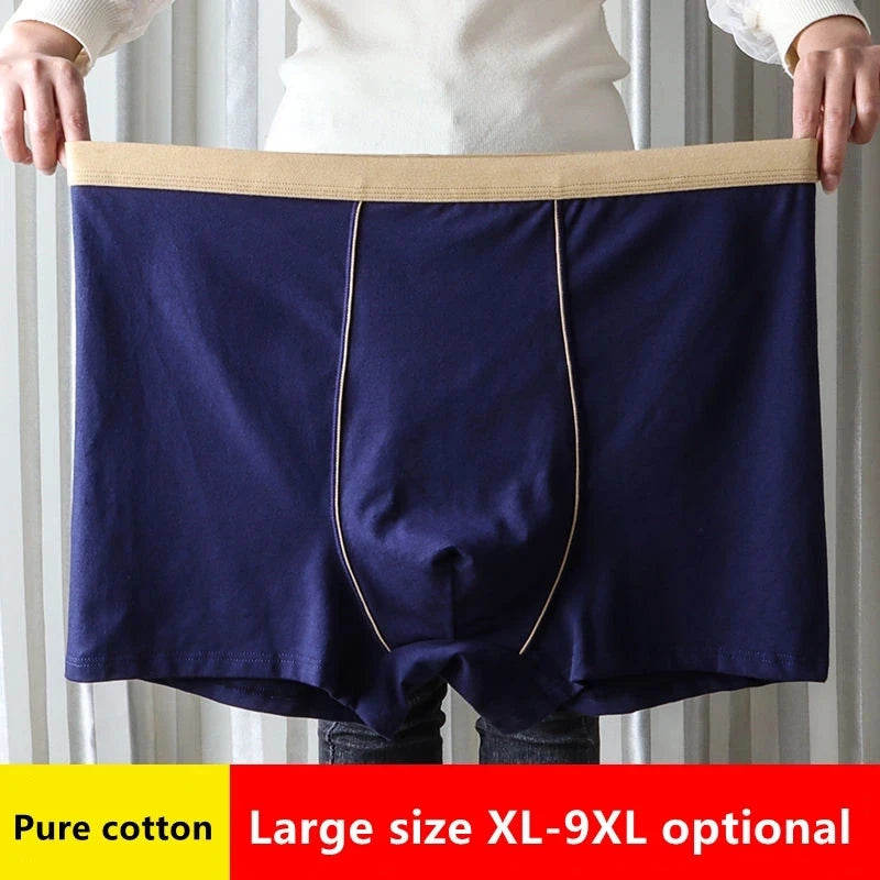 6pcs/lot 9xl Plus Size Men Boxers Underpants Boxer Man Cotton Solid Color Men's Seamless Panties Breathable Boxees For Men