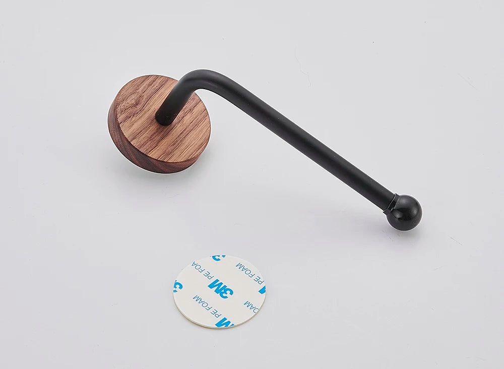 Wood Toilet Paper Holder  No Drill Required! Kitchen & Bathroom Storage Solution  Self-Adhesive Wall Mounted Tissue Rack